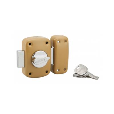 Verrou corvette à bouton cylindre époxy bronze 3 clés 60mm - Gedimat - THIRARD