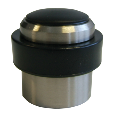 Butoir de sol avec cheville + vis alu BLINDOMAX aspect inox brossé - Ø37 x H.37 mm - 222