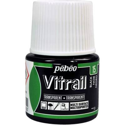 Flacon 45ml peinture VITRAIL transparent NOIR