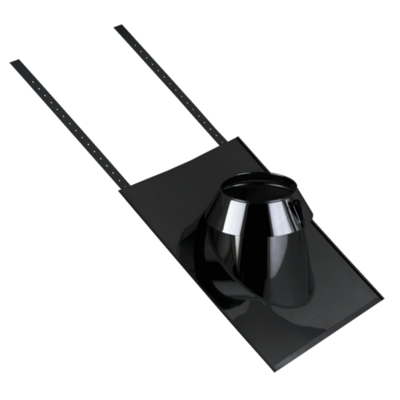 Solin avec collerette 30 à 45° Noir mat SIA 45° Ø230 POUJOULAT - noir Gra Ral 9030 - 31999051 - Maxoutil