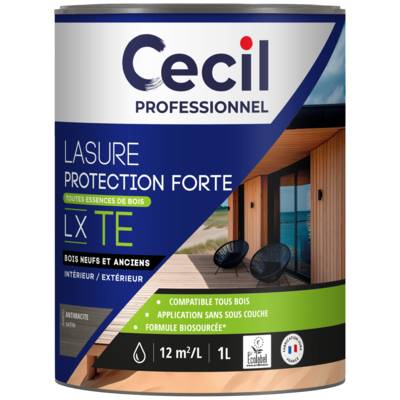 Lasure HAUTE PERFORMANCE anthracite satiné - pot de 1 L - Gedimat