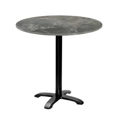 Table pied noir Ø80cm pierre metallisee - intérieur - RestooTab