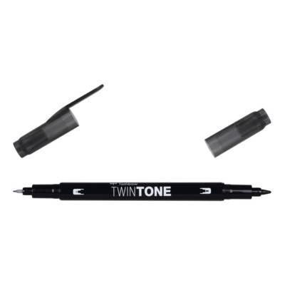 Feutre Dessin Double Pointe 0,8 et 0,3 mm TwinTone noir - TOMBOW