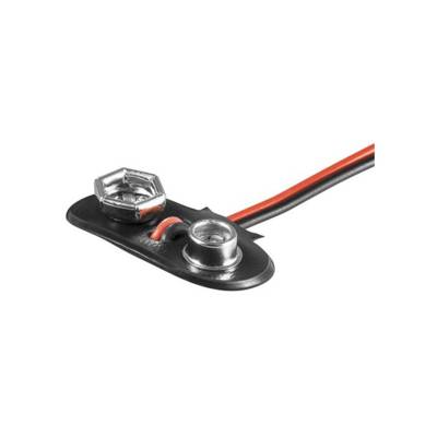 Support 1x 9V Block Battery Noir à Câble Perdu