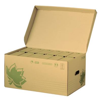 Container Archive Avec 6 Boites Archives Dos de 80 mm NATURE LINE Ecru