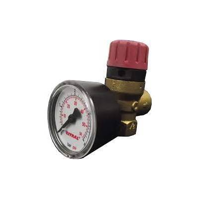Soupape SSMM-02 1/2"FF NF GITRAL avec Mano - 910139 - Maxoutil