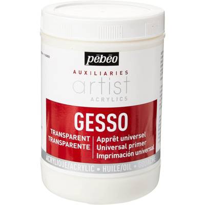 Boîte 1L Apprêt Universel GESSO Artist Acrylics Transparent - PÉBÉO