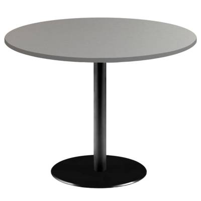 Table pied noir Ø120cm gris métal - intérieur - RestooTab