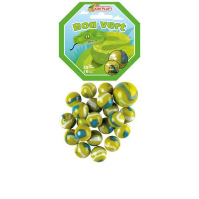 Sachet de 20 billes 16 mm et 1 calot 25 mm BOA VERT