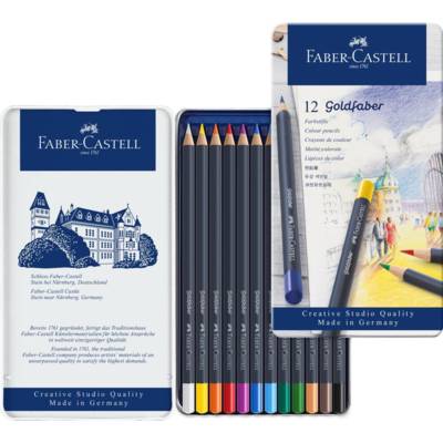 Crayons de couleur GOLDFABER, étui en métal de 12