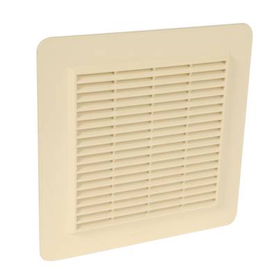 Grille d'aération spéciale façade NICOLL carrée en applique avec moustiquaire 246x246mm coloris sable - Gedimat