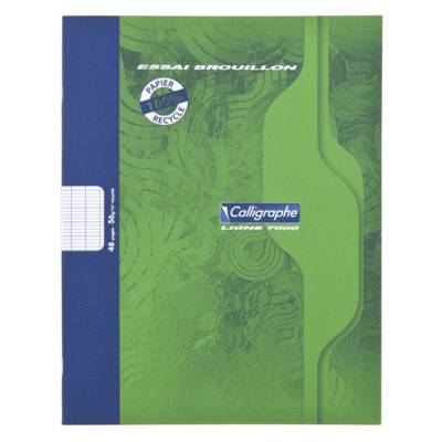 Cahier de brouillon 17x22 48p séyès 56g 100% recyclé