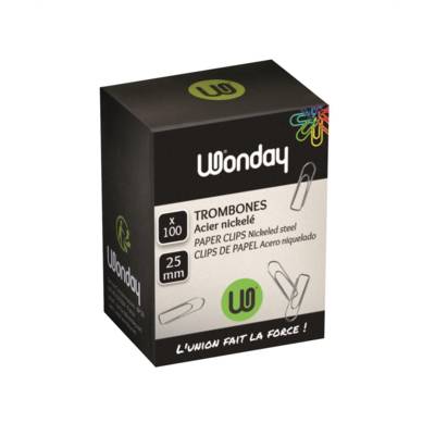 Boîte de 100 Attache-lettres galvanisé 25 mm - Bout chevron