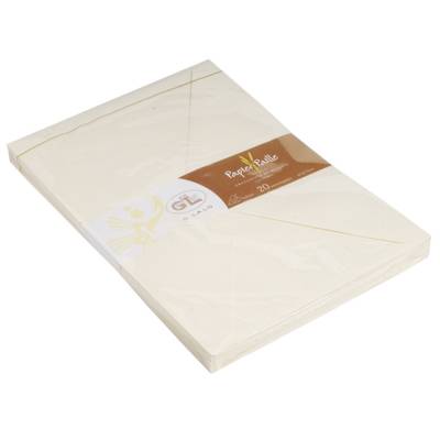 20 enveloppes paille naturelle C5 Ivoire