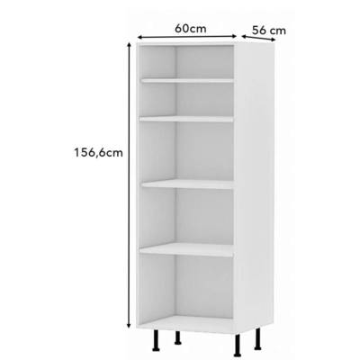 Caisson blanc 1/2 colonne pour four et micro-ondes 16mm - 600x1566x560mm - Gedimat - BCD