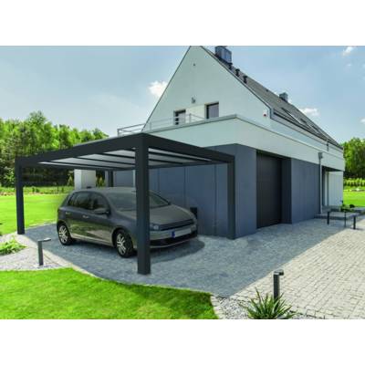 Carport autoportant C210 alu gris sablé - Gedimat