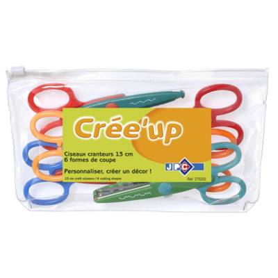 Pochette de 6 ciseaux cranteurs 13 cm