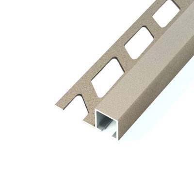 Arrêt droit alu laqué grès texturé 12 x 10 mm /2.5 m - Gedimat - DINAC