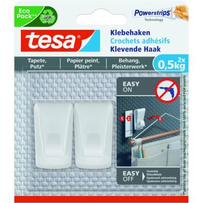 Pack 2 Crochets Adhésif Powerstrips 0,5kg pour Mur Peint / Papier peint