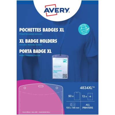 Boîte de 50 pochettes badges format A6 avec inserts