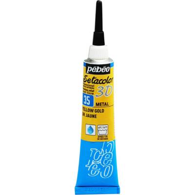 Tube 20ml Peinture Setacolor 3D Métal Or Jaune