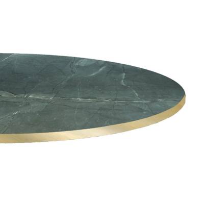 Plateau de table Ø90cm Marbre Jade & laiton - RestooTab