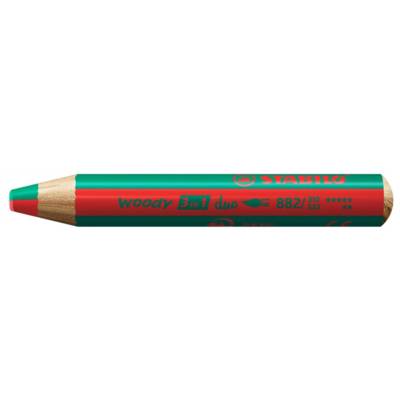 Crayon multi-talents  woody 3 in 1 duo - rouge-vert foncé