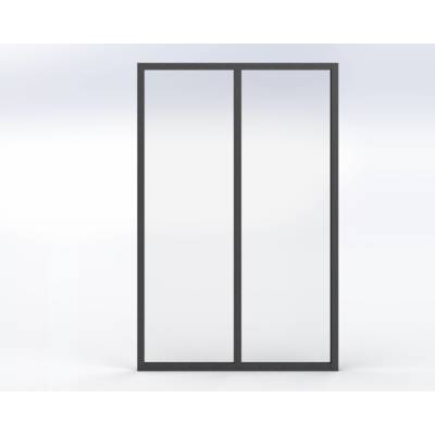 Verrière alu noir 2 partitions - 1,198 x 0,782 m - Gedimat - MANUFACTURE DE FRANCE