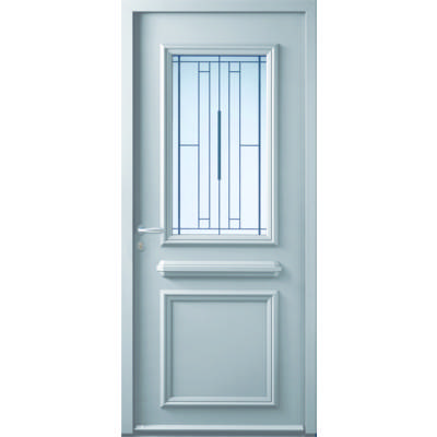 Porte d'entrée acier SEGOVIA1 gris - 215 x 90 cm - Gedimat - ZILTEN