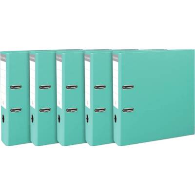 Pack de 5 Classeurs à levier Premium, A4, 80 mm, turquoise