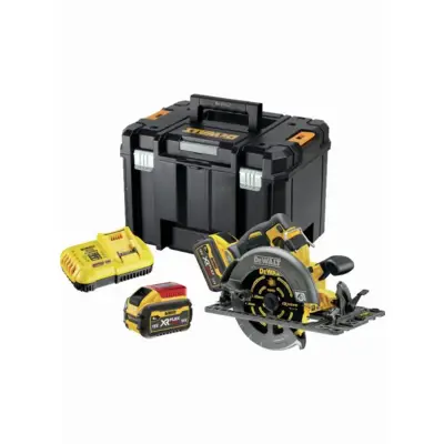 Scie circulaire 2.0 XR FLEXVOLT 54V 3Ah Li-Ion Brushless compatible rail de guidage DEWALT - 190mm - 2 batteries - coffret TSTAK - DCS579X2-QW