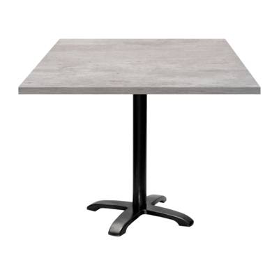 Table pied noir 90x90cm beton naturel - intérieur - RestooTab