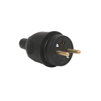 Fiche mâle étanche 2P+T 16A droite noir - Gedimat - DEBFLEX