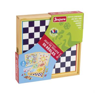 Coffret de Jeux Classiques en Bois - 50 règles - JEUJURA