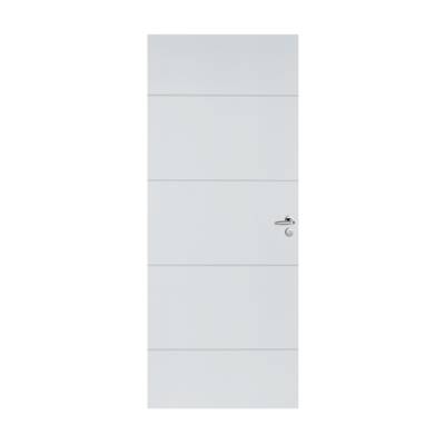 Bloc-porte alvéolaire KETCH gravé à peindre à recouvrement H.Néolys 90x49mm - 204 x 73 cm - droit poussant - Gedimat