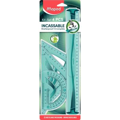 Kit de géometrie Flex incassable 4 pièces règle de 30 cm