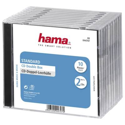 Lot de 10 CD Double Jewel Case Standard pour 2 CD - HAMA