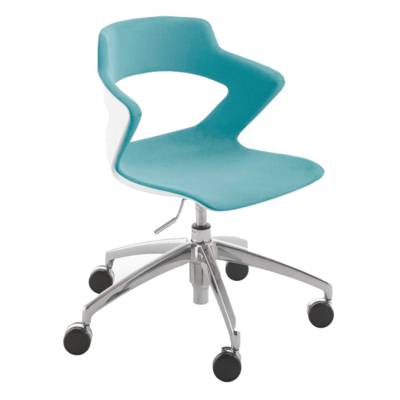 Chaise KAOMA base alu coque plastique recouvert de tissu