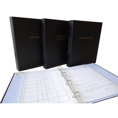 Classeur Reliure REGISTRE DE PRESENCE Titre Doré + Recharge 100F