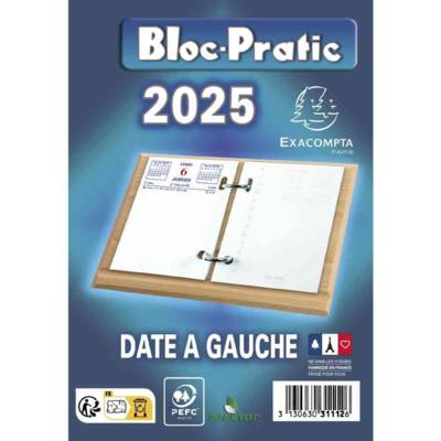 Bloc-pratic éphéméride 120 x 82 mm date à gauche