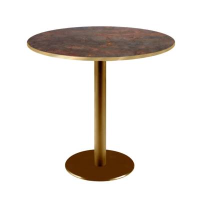 Table pied Doré Ø70cm rouille underground chants laiton - intérieur - RestooTab