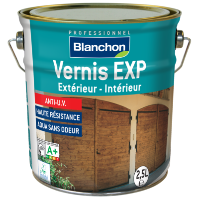 Vernis EXP pour boiseries et menuiseries int/ext incolore satiné 2,5L - Haute résistance aux UV - BLANCHON - 06103735