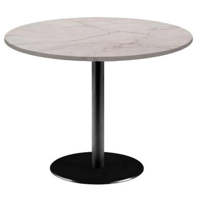 Table pied noir Ø120cm marbre yule - intérieur - RestooTab