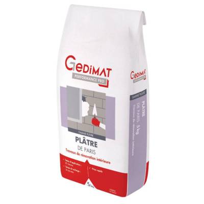 Plâtre de Paris - sac de 5kg - GEDIMAT PERFORMANCE PRO - Gedimat