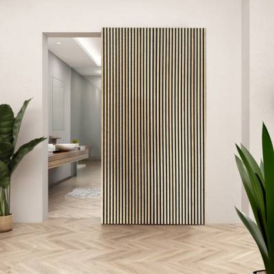 Porte coulissante BOTHA décor bambou rail invisible - 220 x 120 cm - Gedimat - BCD