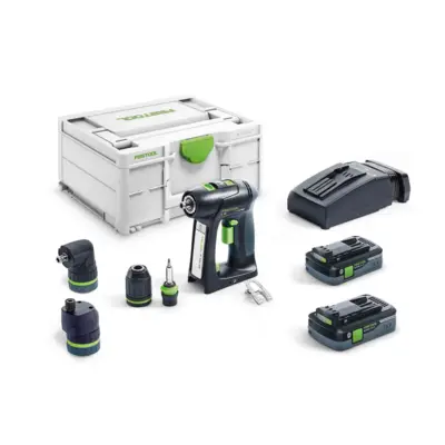 Perceuse visseuse sans fil C 18 HPC 4.0 I-SET - FESTOOL - averc 2 batteries 18V 4.0Ah - chargeur - accessoires - Systainer - 577617