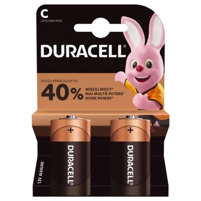Pack de 2 piles Alcaline type C 1,5V (LR14)
