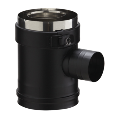 Conduit droit prise air 90° 80/130 PGI noir gra ral 9030 POUJOULAT - 37080708NOIR - Maxoutil