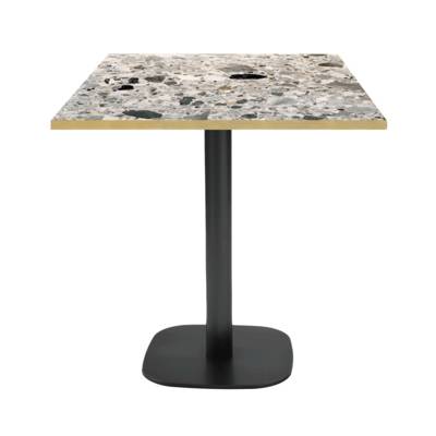 Table pied noir 70x70cm cepp chants laiton - intérieur - RestooTab