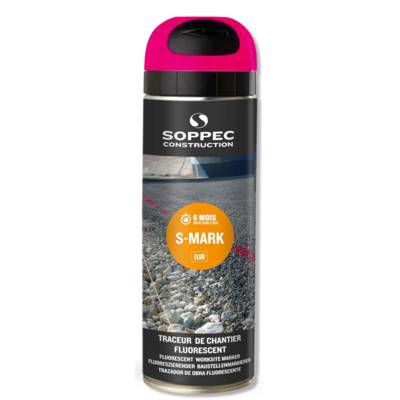 Traceur de chantier rose 500ML 6 mois - SOPPEC - 141925O - Maxoutil